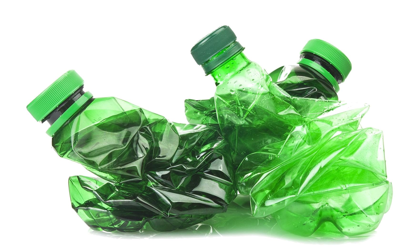 Crushed Green Plastic Bottle