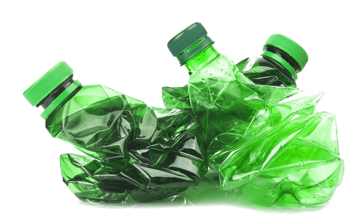 Crushed Green Plastic Bottle